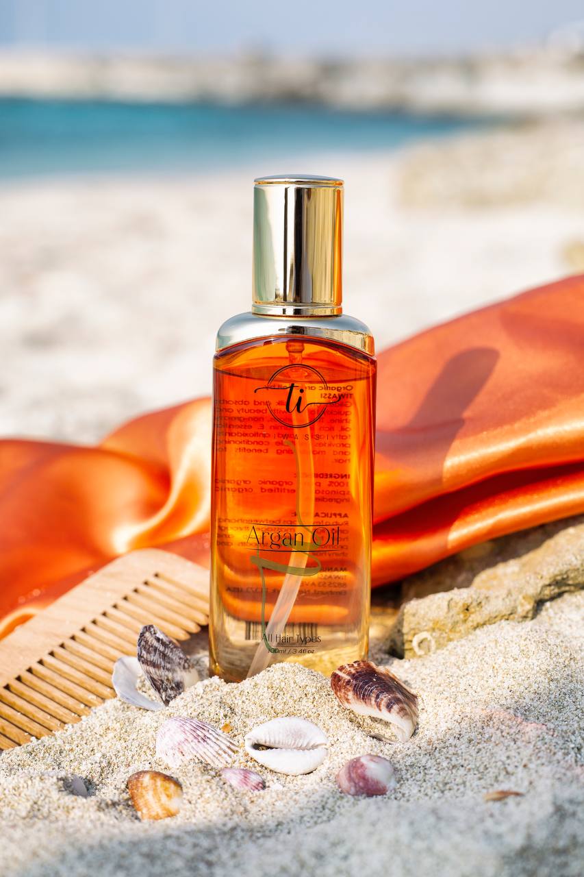 Organic argan oil for hair - Essential oil with vitamin E - Extra renewing deep moisturizing oil 100ml